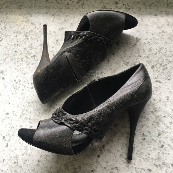 All Saints steampunk leather flap heels - Picture 12 of 12